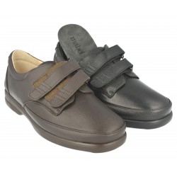 Mocasín doble velcro piel elástica terapéutico 7101006