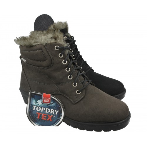 Botin de Romika con cordones y cuello de lana con forro impermeable Topdry Tex