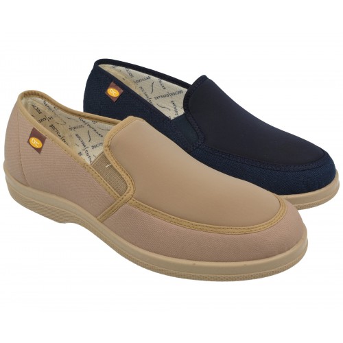 Mocasín de lona y fibra LYCRA® extra ancha Doctor Cutillas 52070