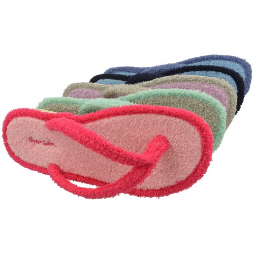 Zapatilla de baño  Garzón combinada en rizo de algodón y piso microporoso aligerado
