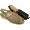Sandalia del Doctor Cutillas en piel elástica adaptable con piso de amortiguación y planta de descanso extraible