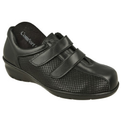 Velcro de Comfort Class de doble tira ajustable,combinado en piel y grabado con piso de poliuretano y planta extraible